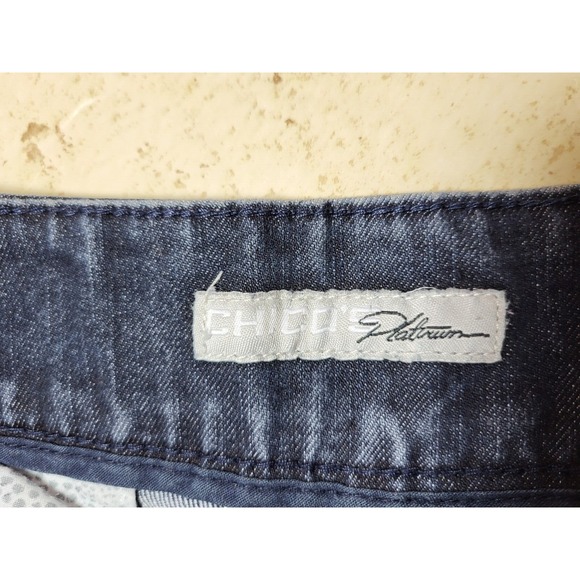 Chico's Platinum Denim Womens Ultimate Fit Boot Leg Jeans Dark Wash Size 1.5/Med - Picture 3 of 10